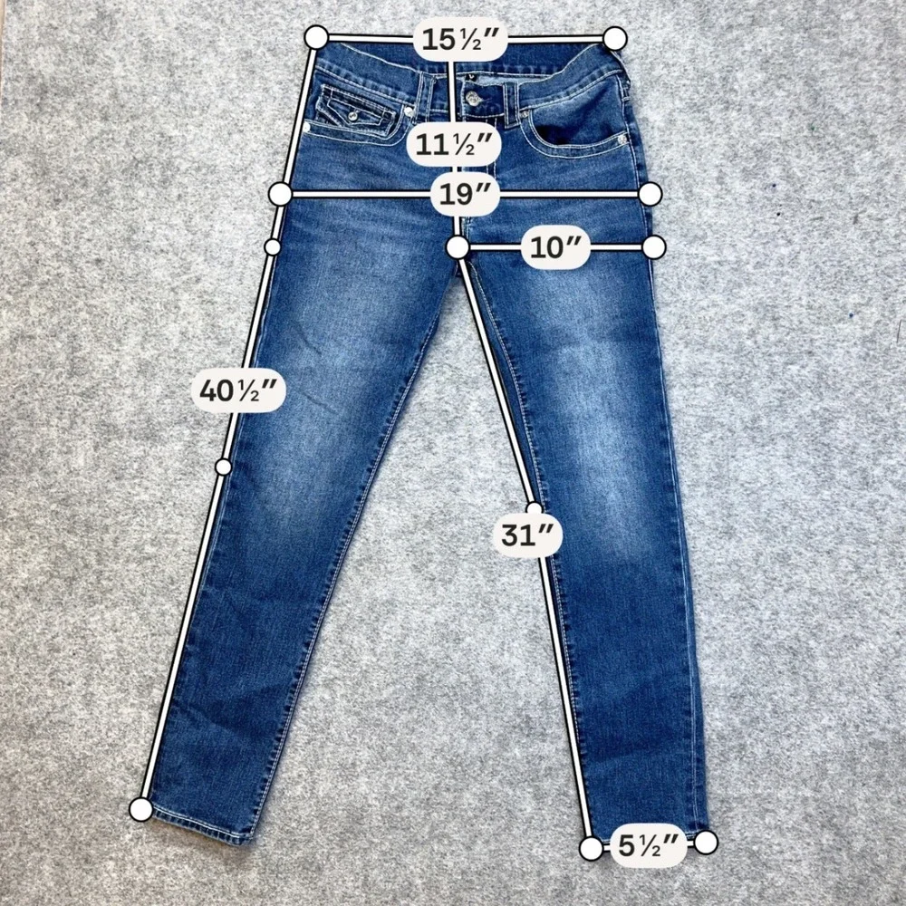 True Religion Rocco Big T Flap Pocket Jeans M Size 30 Contrast Stitch Horseshoe